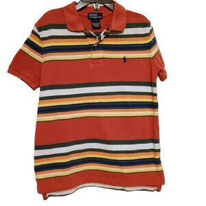 VGUC: Boys' Polo by Ralph Lauren sz 7 Orange, Striped Polo Shirt Multicolor